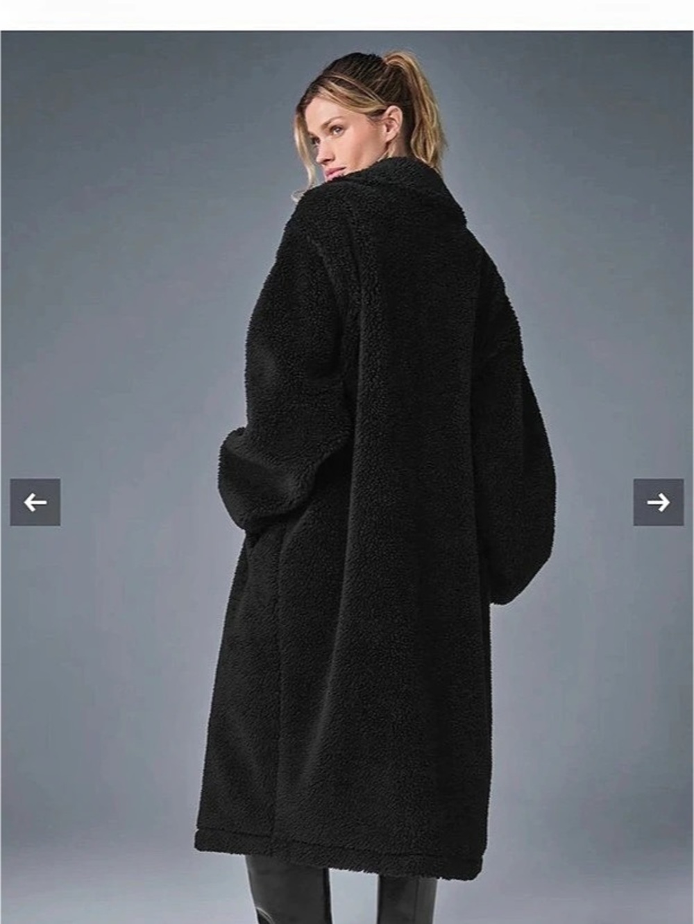 Alo Yoga Oversized Sherpa Trench in Black Large - Picture 3 of 6